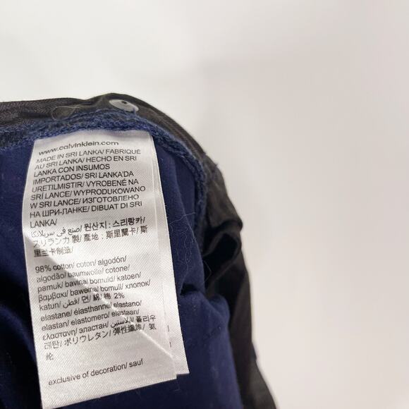Calvin Klein Mens 34 x 32 Navy Blue Sateen Slim Fit Straight Leg Chino Pants - Picture 8 of 11